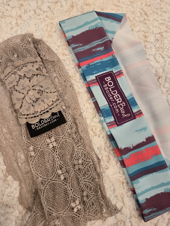 BolderBand Accessories - **BUNDLE OF 2** BolderBands Lace & Striped Headbands